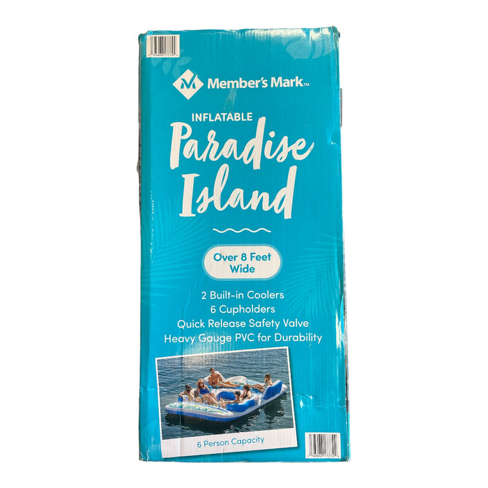 Member's Mark Inflatable Paradise Island, 6 Person, 2 Coolers, Cupholders