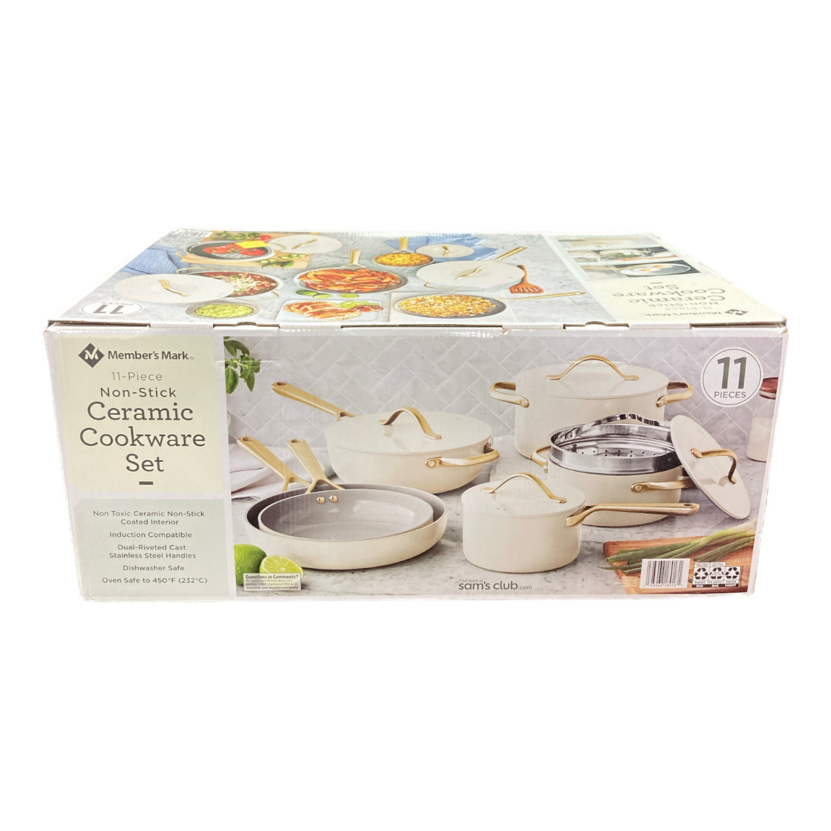 Member's Mark 11Piece Modern Ceramic Cookware Set Cream — Ewirelessgear