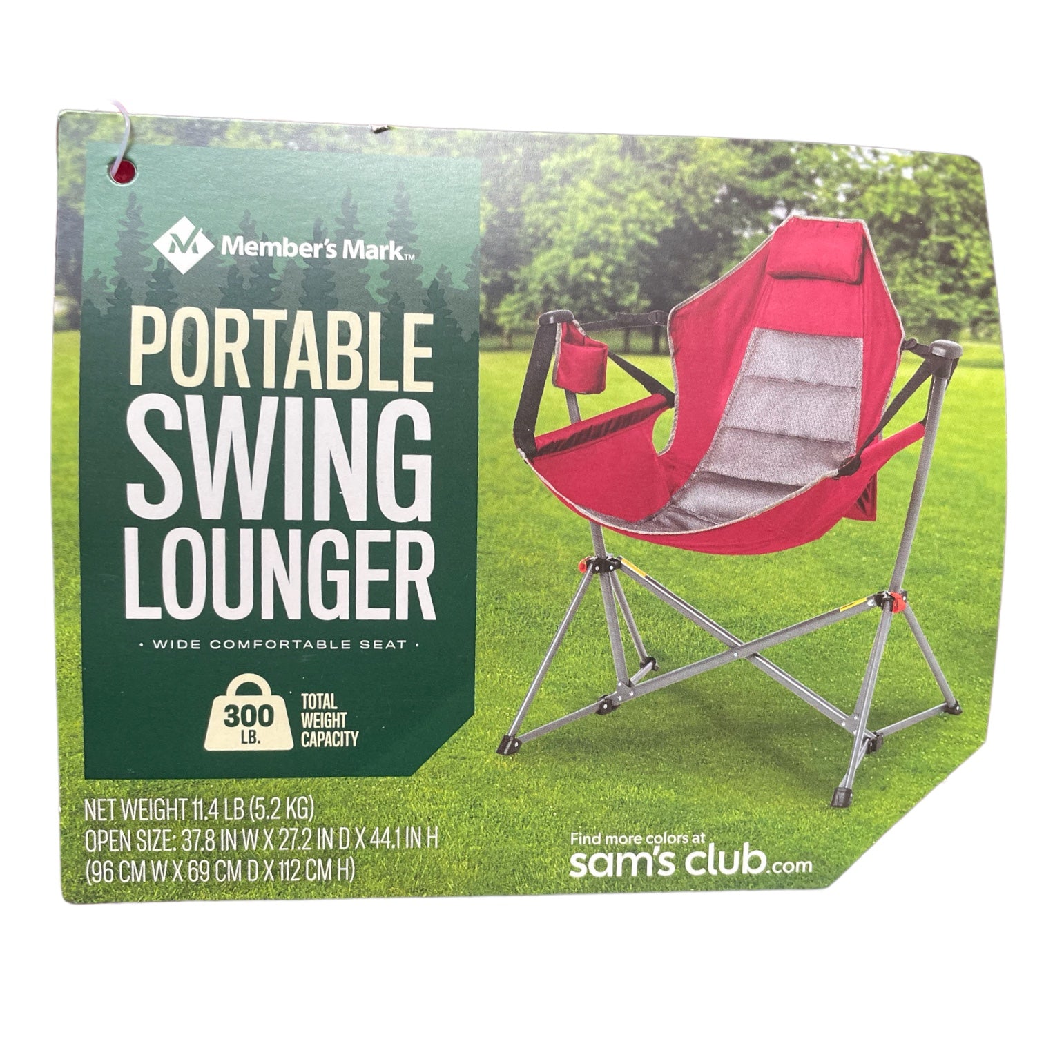 Member's Mark Portable Swing Lounger with Storage Bag, Red – Ewirelessgear