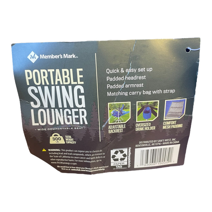 Member's Mark Portable Swing Lounger with Storage Bag, Blue