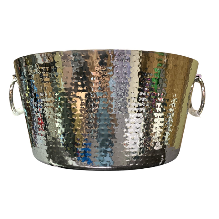 SKI 30 Quart Hammered Double Walled Stainless Steel Beverage Tub