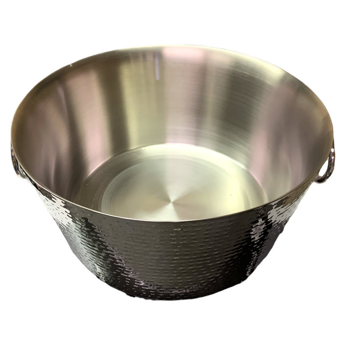 SKI 30 Quart Hammered Double Walled Stainless Steel Beverage Tub