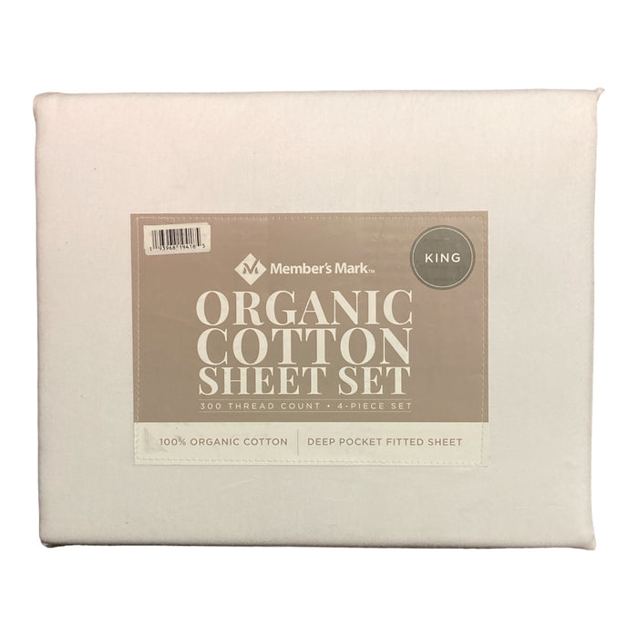 Member's Mark 300 Thread Count Organic Cotton Solid Sheet Set
