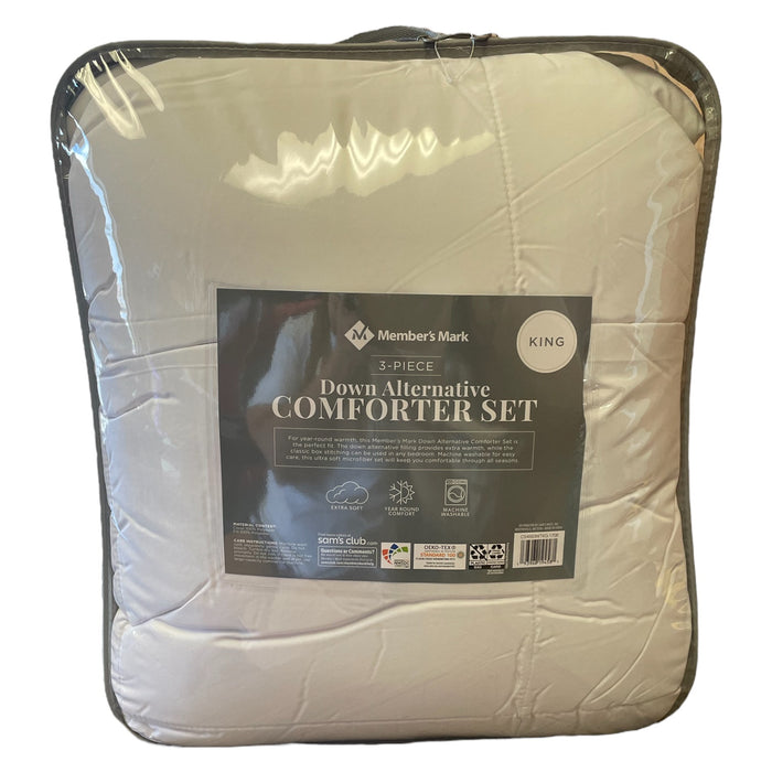 Member's Mark Down Alternative Comforter Set, King, White