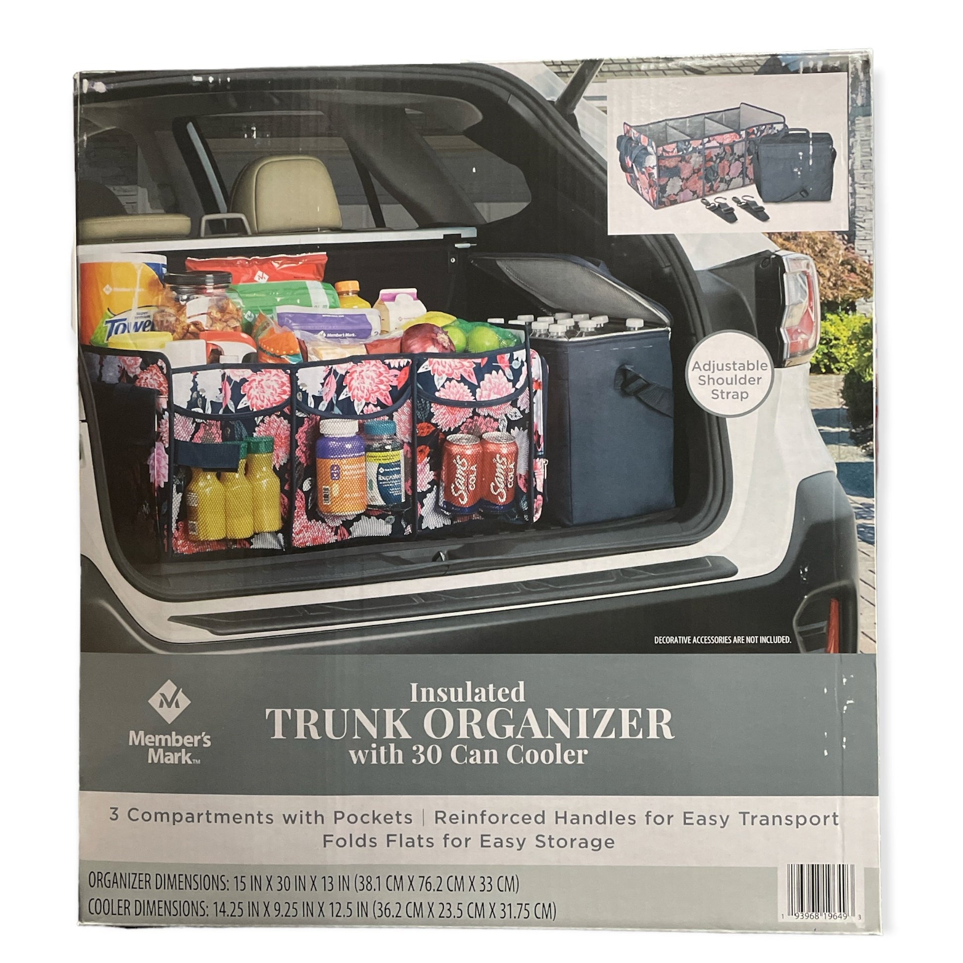 Member's Mark Insulated Trunk Organizer and 30Can Cooler (Choose Colo
