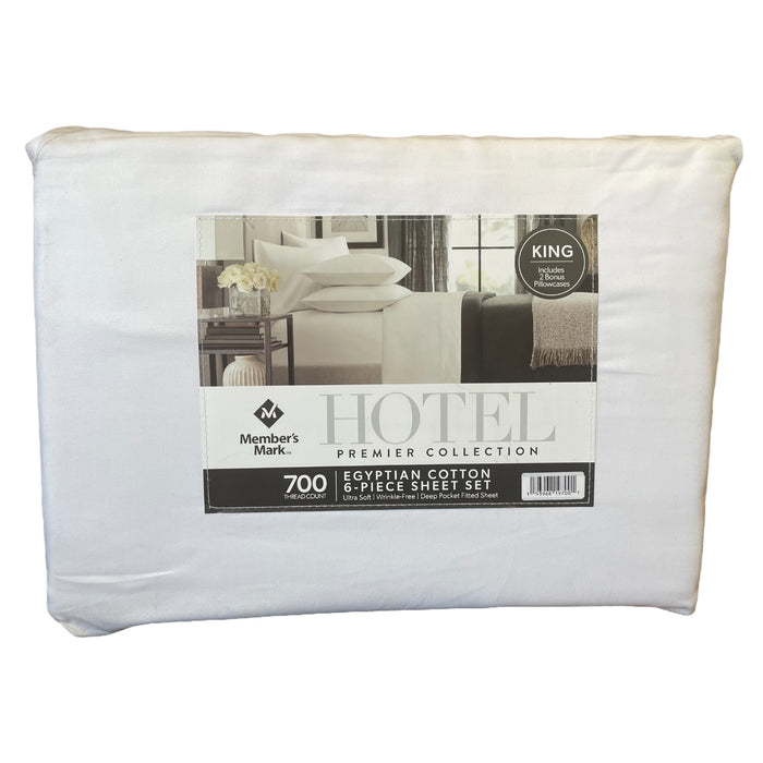 Member’s Mark Hotel Premier 6 Piece Sheet Set Collection, Artic White, King