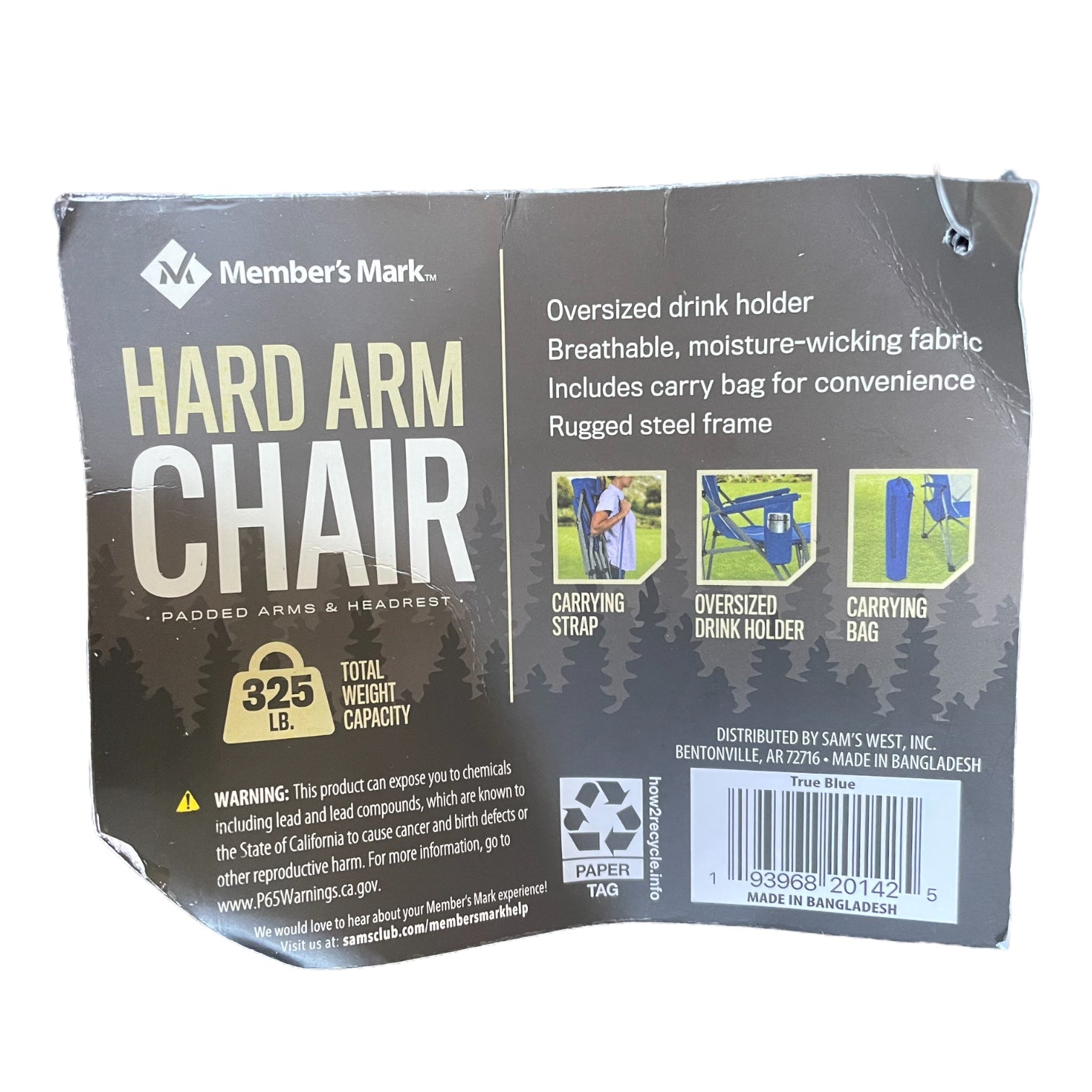Member's Mark Collapsible Adult Hard Arm Chair with Carrying Bag Case ...