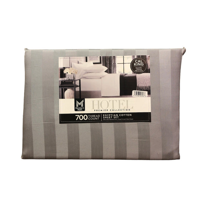 Member's Mark Hotel Premier Egyptian Cotton 6pc Sheet Set(Soft Silver, Cal King)
