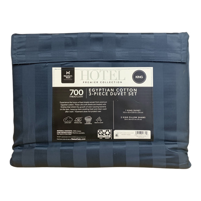 Member's Mark 700-Thread-Count Striped Egyptian Cotton Duvet Cover Set, King