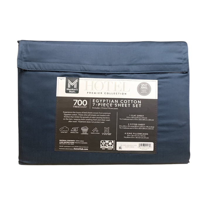 Member's Mark Egyptian Cotton 7-Piece Sheet Set, 700 Thread Count, Split King