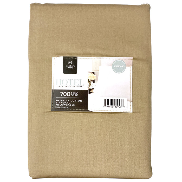 Member’s Mark 700-Thread-Count Solid Egyptian Cotton Pillowcases, Set of 2