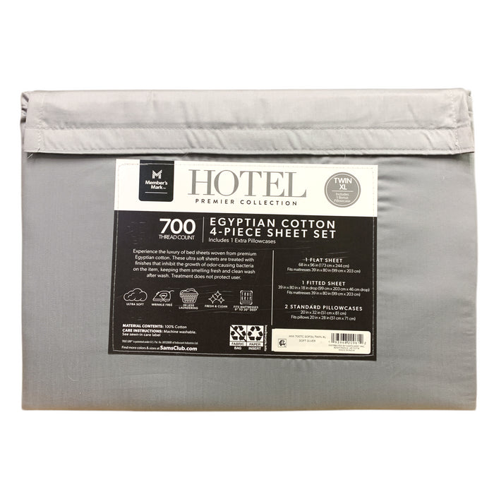 Member's Mark Hotel Premier 700TC Egyptian Cotton 4-Piece Sheet Set, Twin XL