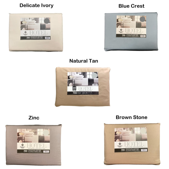 Members Mark 700-Thread Egyptian Cotton Hotel Premier Collection 6pc Sheet Set