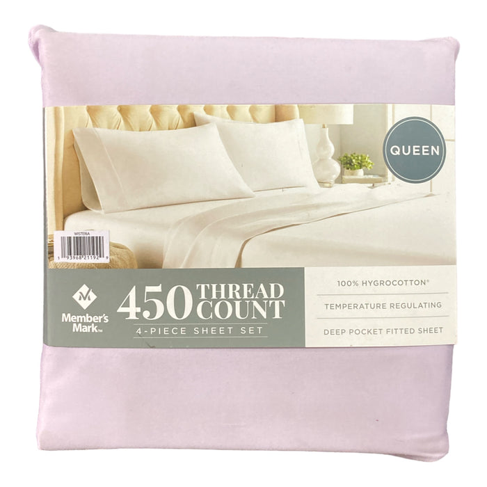 Member's Mark 450-Thread-Count Solid Sheet Set, Queen, Wisteria