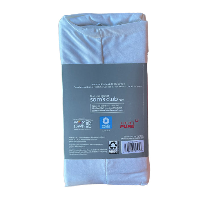 Member's Mark 450 Thread Count Solid Sheet Set, King, Arctic White