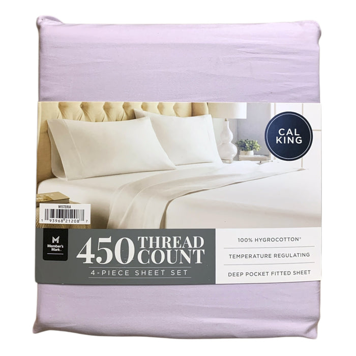 Member's Mark 450 Thread Count 4-Piece Hygrocotton Sheet Set, California King
