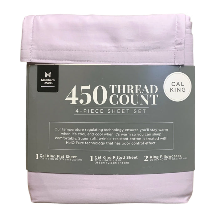 Member's Mark 450 Thread Count 4-Piece Hygrocotton Sheet Set, California King