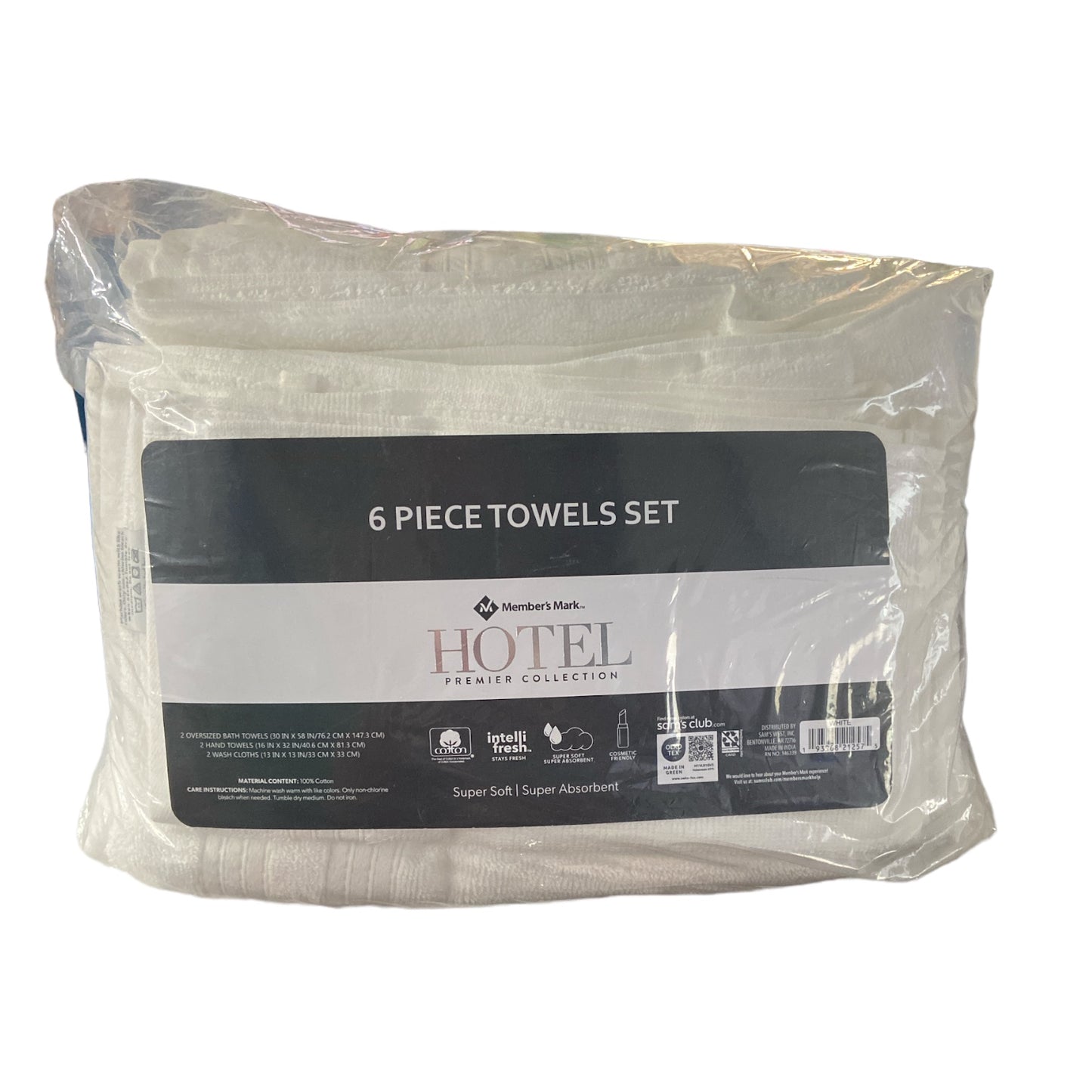 Member's Mark Hotel Premier 6Piece Towel Set, White Ewirelessgear