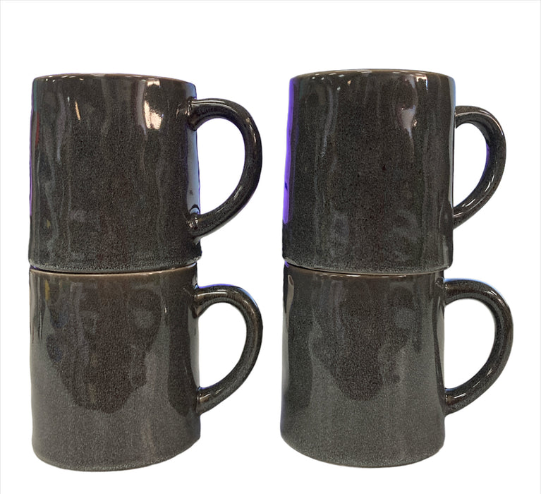 Member's Mark 4-Piece Artisan Stoneware Mug Set, Dark Gray