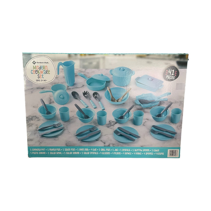Member's Mark 41 Piece Modern Cookware Toy Play Set, Blue