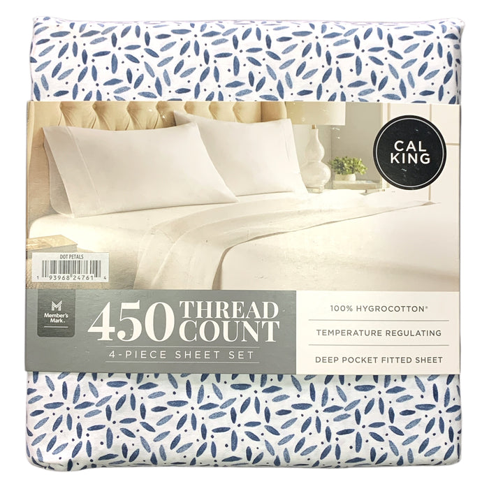Member's Mark 450 Thread Count 4-Piece Hygrocotton Sheet Set, California King