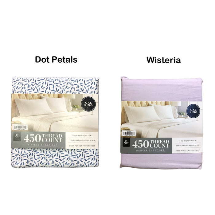 Member's Mark 450 Thread Count 4-Piece Hygrocotton Sheet Set, California King
