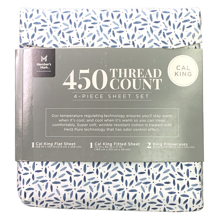 Member's Mark 450 Thread Count 4-Piece Hygrocotton Sheet Set, California King