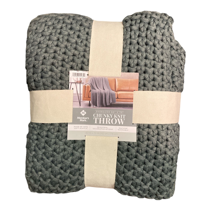 Member's Mark Oversized Chunky Knit Throw, 60" x 70"