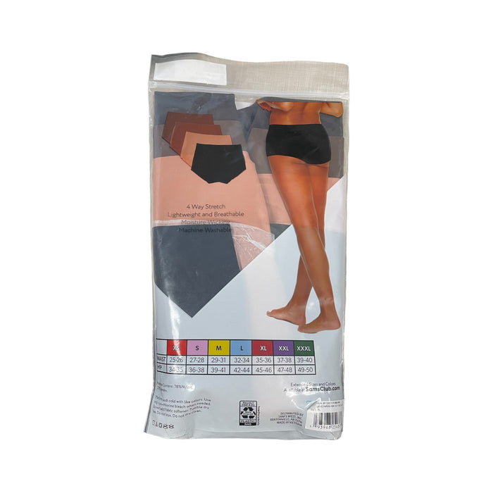 Member's Mark Ladies 4 Way Stretch Moisture Wicking Boyshorts, 4 Pack