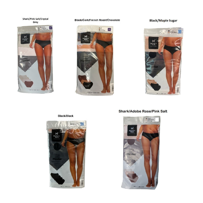 Member's Mark Ladies 4 Way Stretch Moisture Wicking Hipster Underwear, 4 Pack