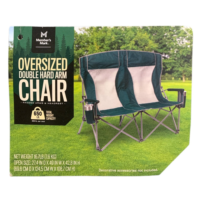 Member's Marl Oversized Double Hard Arm Chair with Drink Holders, Max 650lbs.