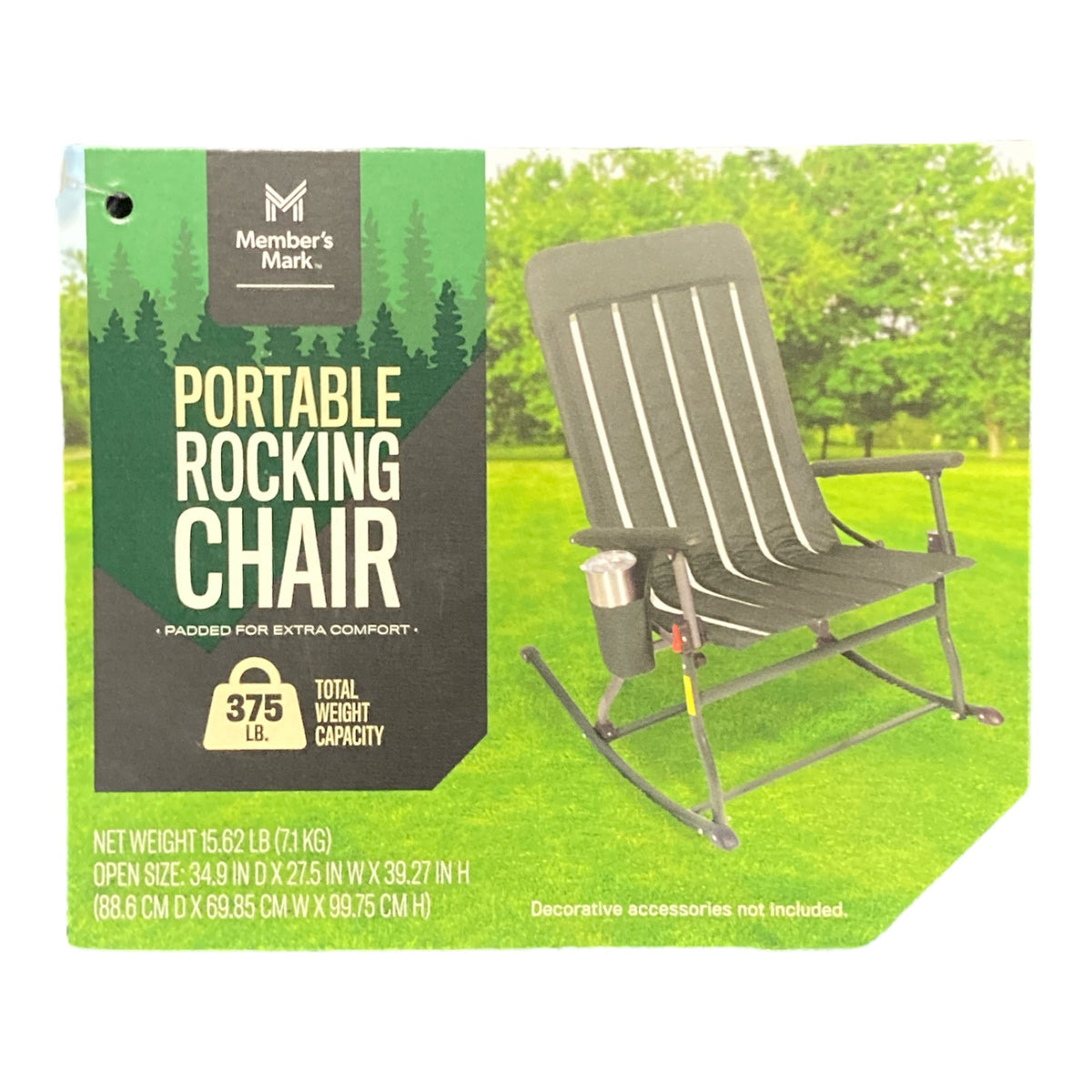 Member’s Mark Portable Folding Rocking Chair, (Castlerock) — Ewirelessgear