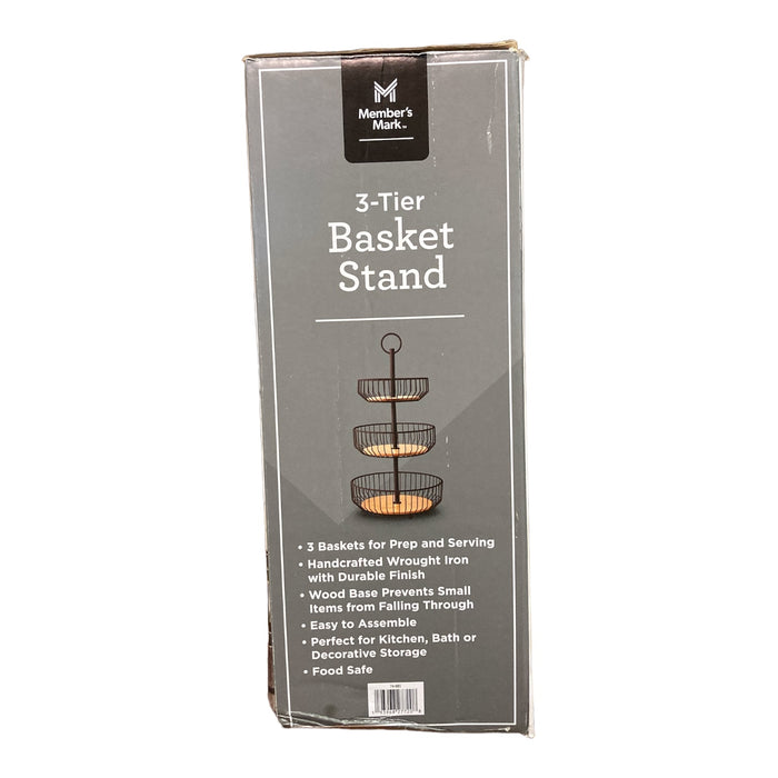 Member's Mark 3-Tier Basket Stand, 15" Diameter x 29" Height