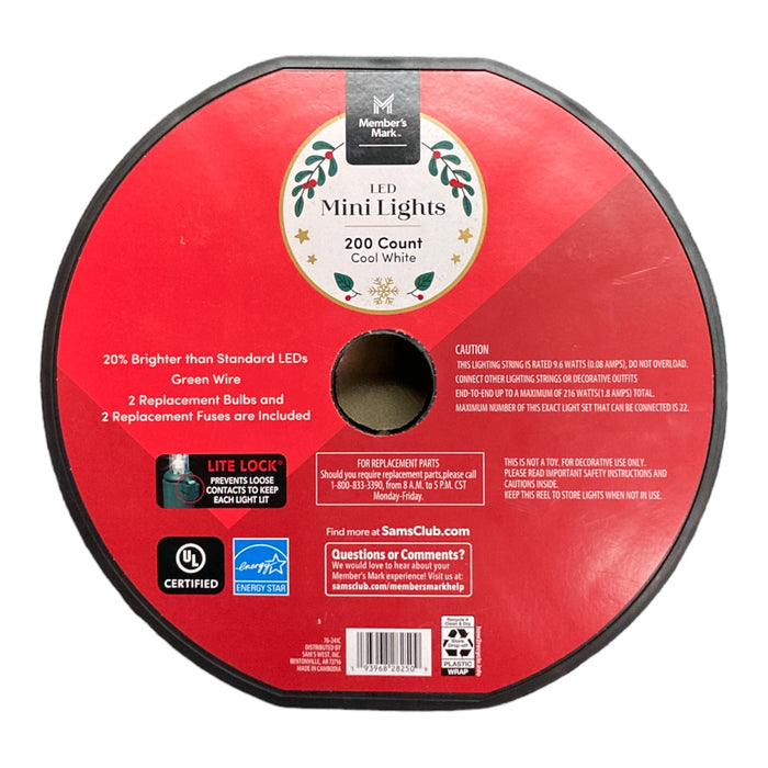 Member's Mark LED Mini Lights, Cool White (200 Count)