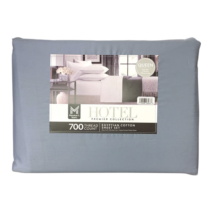 Member's Mark Hotel Egyptian Cotton 6pc Solid Sheet Set, 700 Thread Ct, Queen