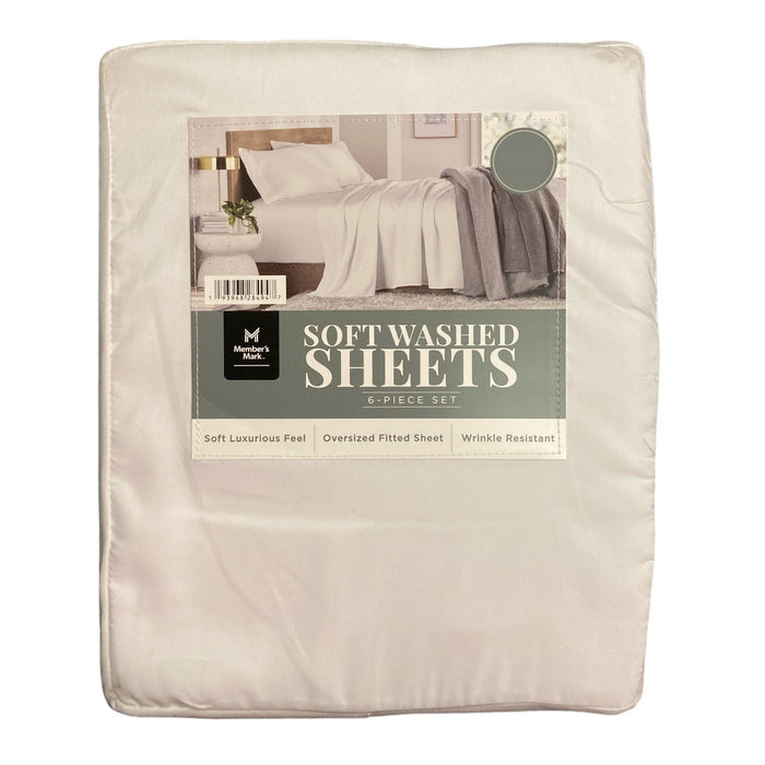 Member's Mark Soft Washed Recycled Microfiber 6-Piece Sheet Set