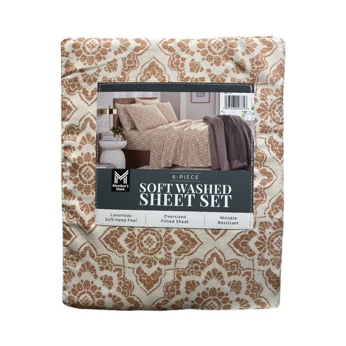 Member's Mark Soft Washed Recycled Microfiber 6-Piece Sheet Set