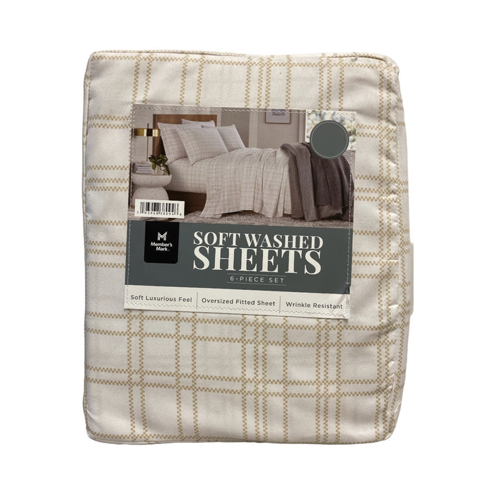 Member's Mark Soft Washed Recycled Microfiber 6-Piece Sheet Set