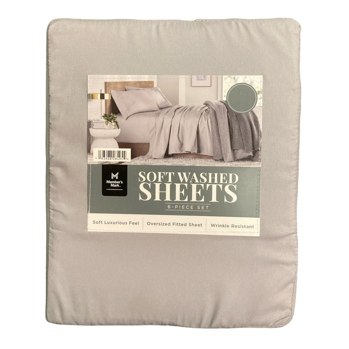 Member's Mark Soft Washed Recycled Microfiber 6-Piece Sheet Set