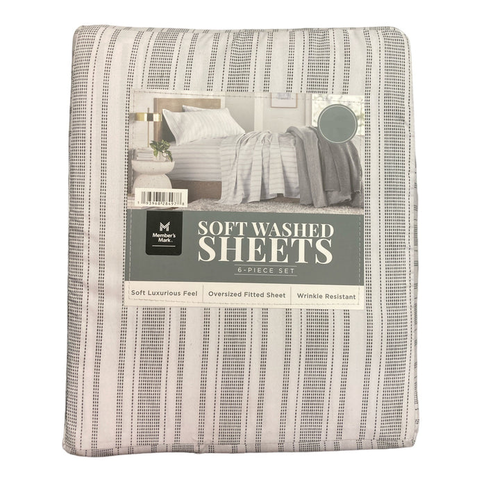 Member's Mark Soft Washed Recycled Microfiber 6-Piece Sheet Set