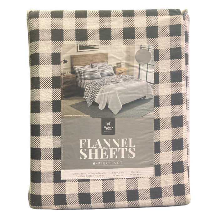 Member's Mark 6 Piece High Quality Durable Cotton Flannel Sheet Set