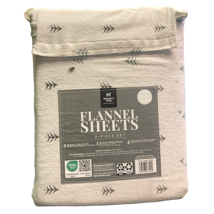 Member's Mark 6 Piece High Quality Durable Cotton Flannel Sheet Set