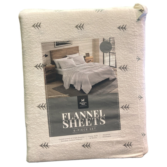 Member's Mark 6 Piece High Quality Durable Cotton Flannel Sheet Set