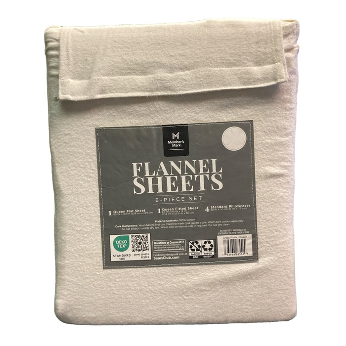 Member's Mark 6 Piece High Quality Durable Cotton Flannel Sheet Set