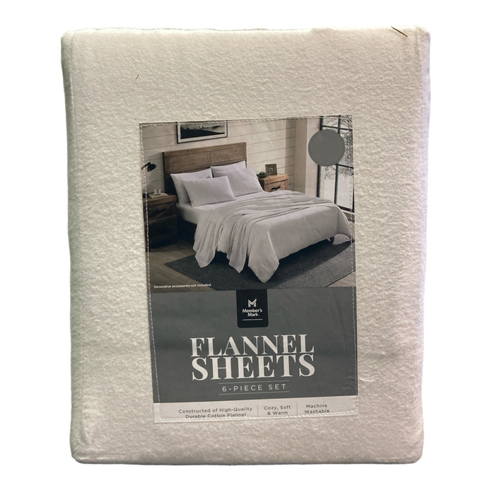 Member's Mark 6 Piece High Quality Durable Cotton Flannel Sheet Set