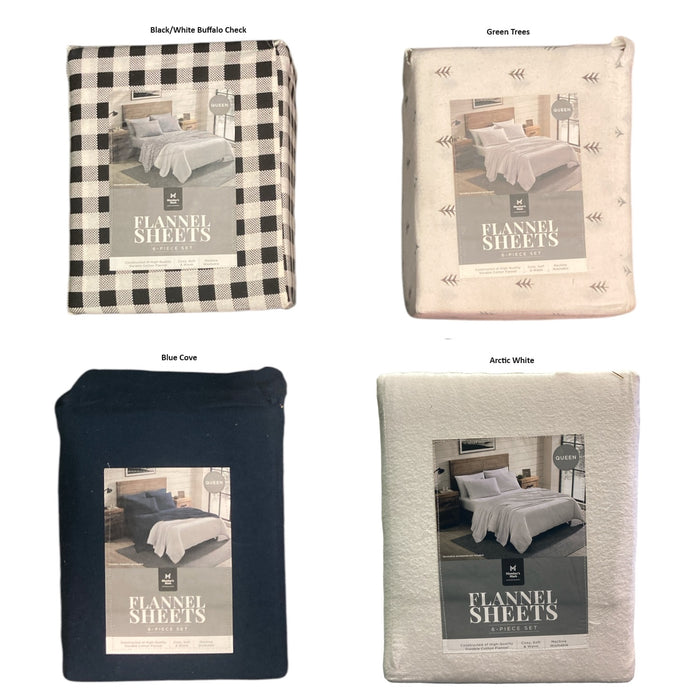 Member's Mark 6 Piece High Quality Durable Cotton Flannel Sheet Set