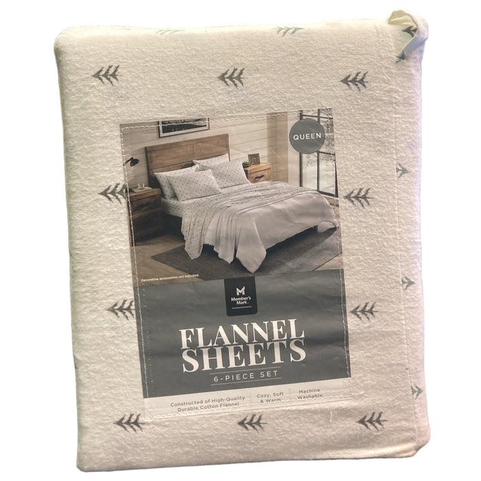 Member's Mark 6 Piece High Quality Durable Cotton Flannel Sheet Set