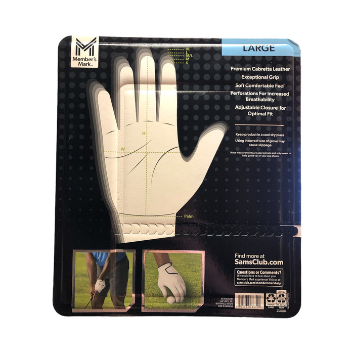 Member's Mark Premium Cabretta Left Hand Leather Golf Gloves, Set of 4, Large