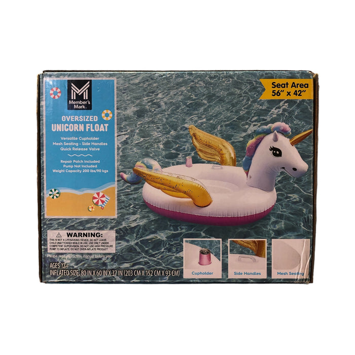 Member's Mark Novelty Inflatable Oversized Unicorn Float, 56" x 43" Seating Area