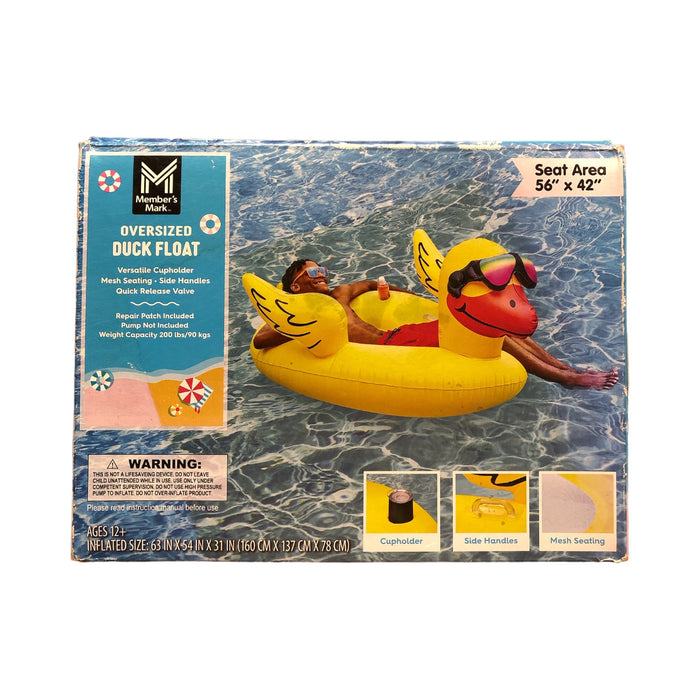 Member's Mark Oversized Duck Float with Cup Holder 56" x 42"